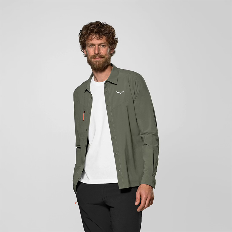 Рубашка мужская Salewa PUEZ L/S M SHIRT Faded Green