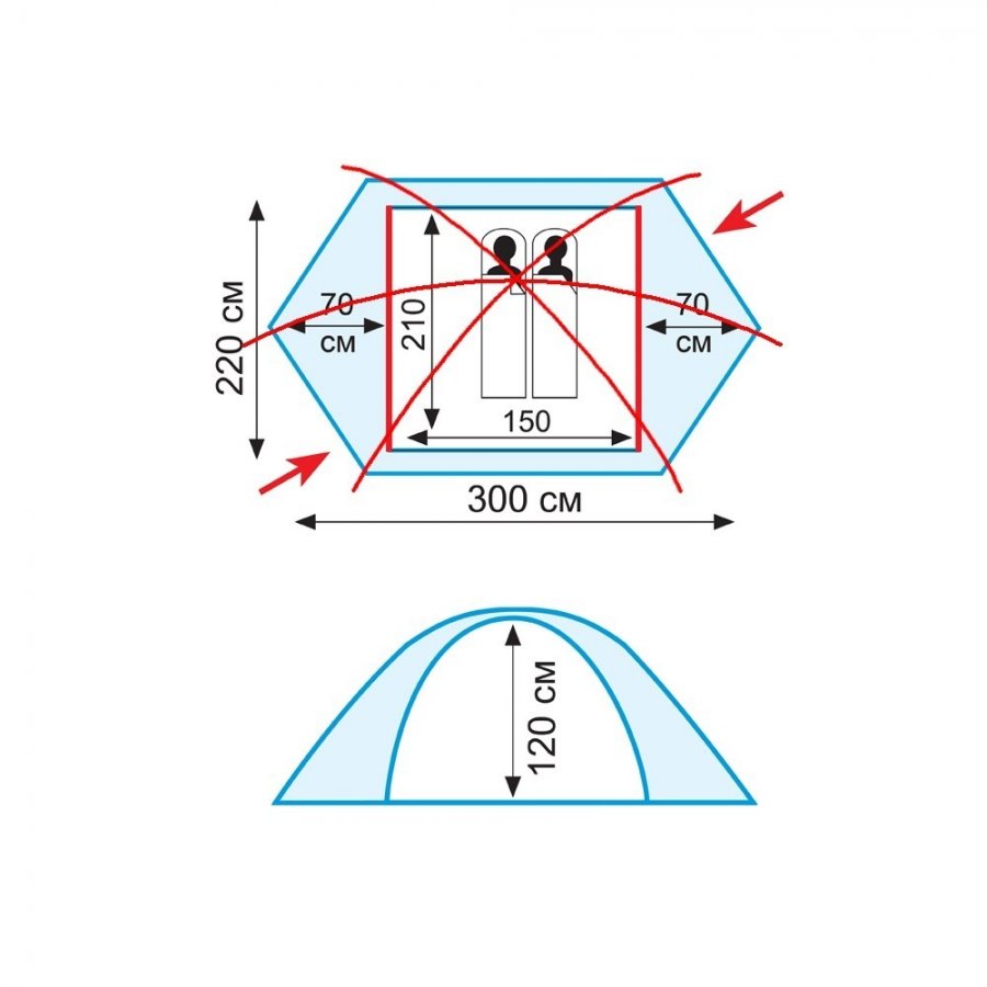 Палатка Tramp Rock 2 (V2) Зеленый
