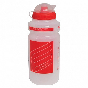 Велобутыль bottle FORCE "F" 0,5 l, Transporent Red Printing