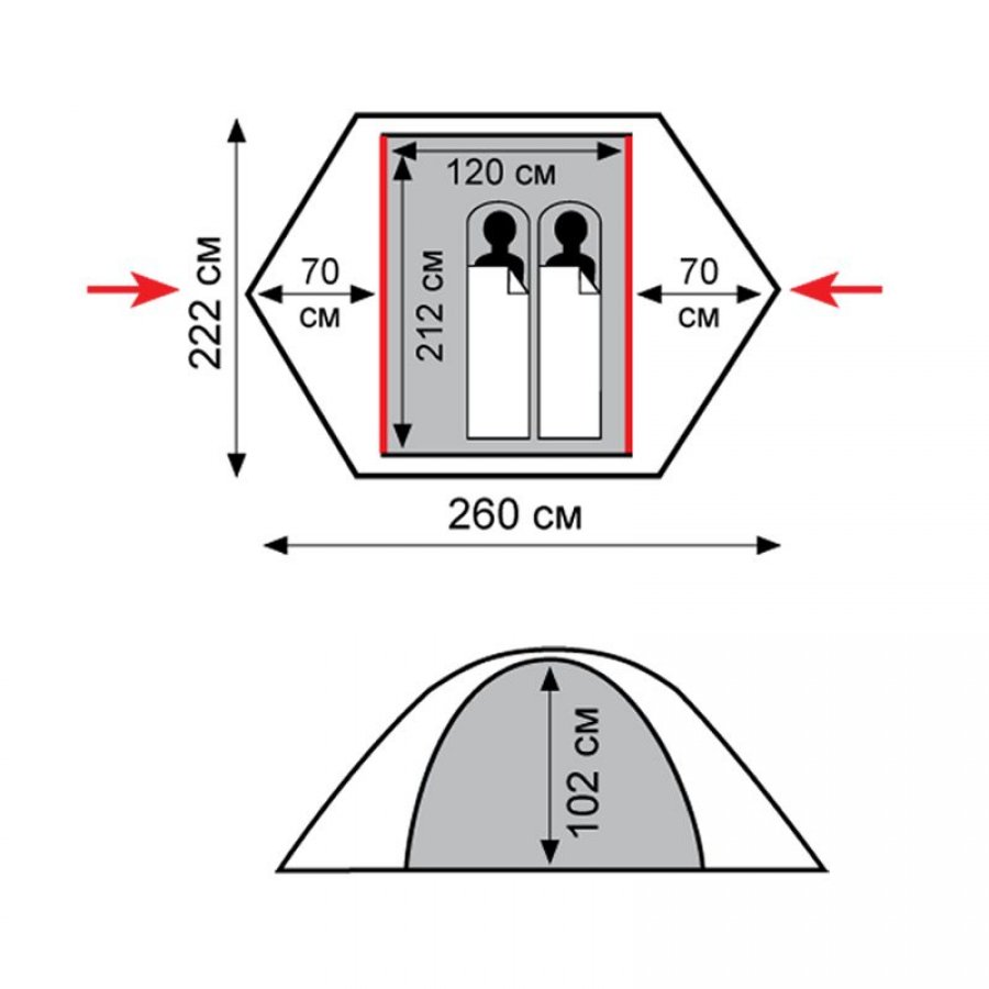 Палатка Tramp Sarma 2 (V2) Зеленый