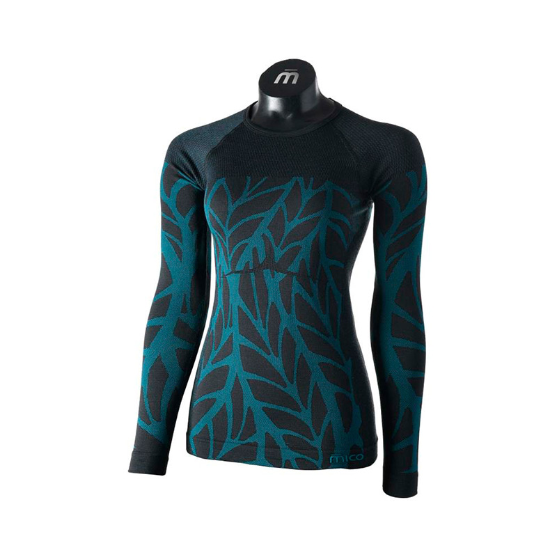 Термобелье женское верх   Mico WLS Round Neck Shirt SuperTermo Merino Blue Orion