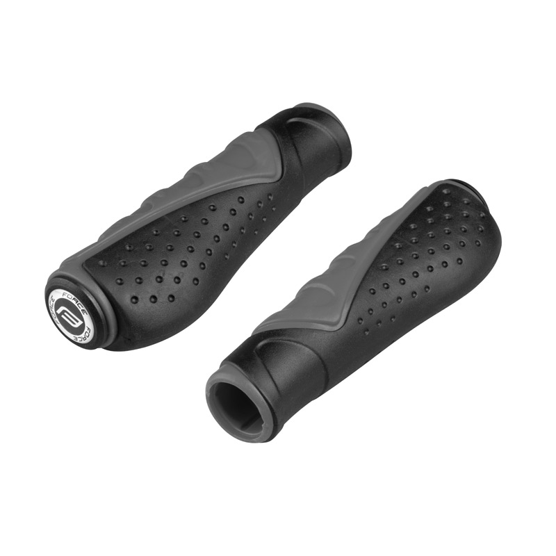 Грипсы FORCE RUBBER shaped Black/Grey Packed
