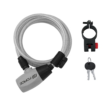 Замок lock F RON spiral with holder 185cm/8mm Transpar