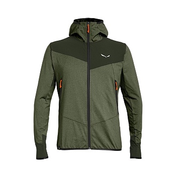 Кофта мужская Salewa AGNER HYBRID M FZ HOODY Dark Olive Melange