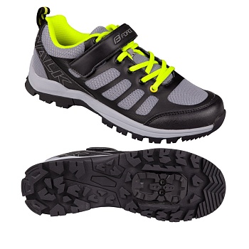 Туфли велосипедные shoes FORCE WALK black/grey/fluo