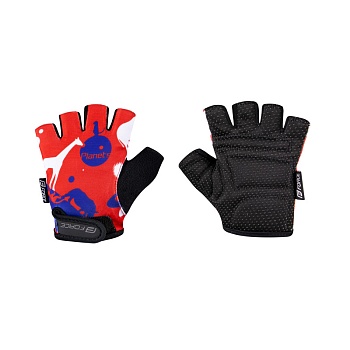 Перчатки велосипедные детские gloves FORCE PLANETS KID red-blue